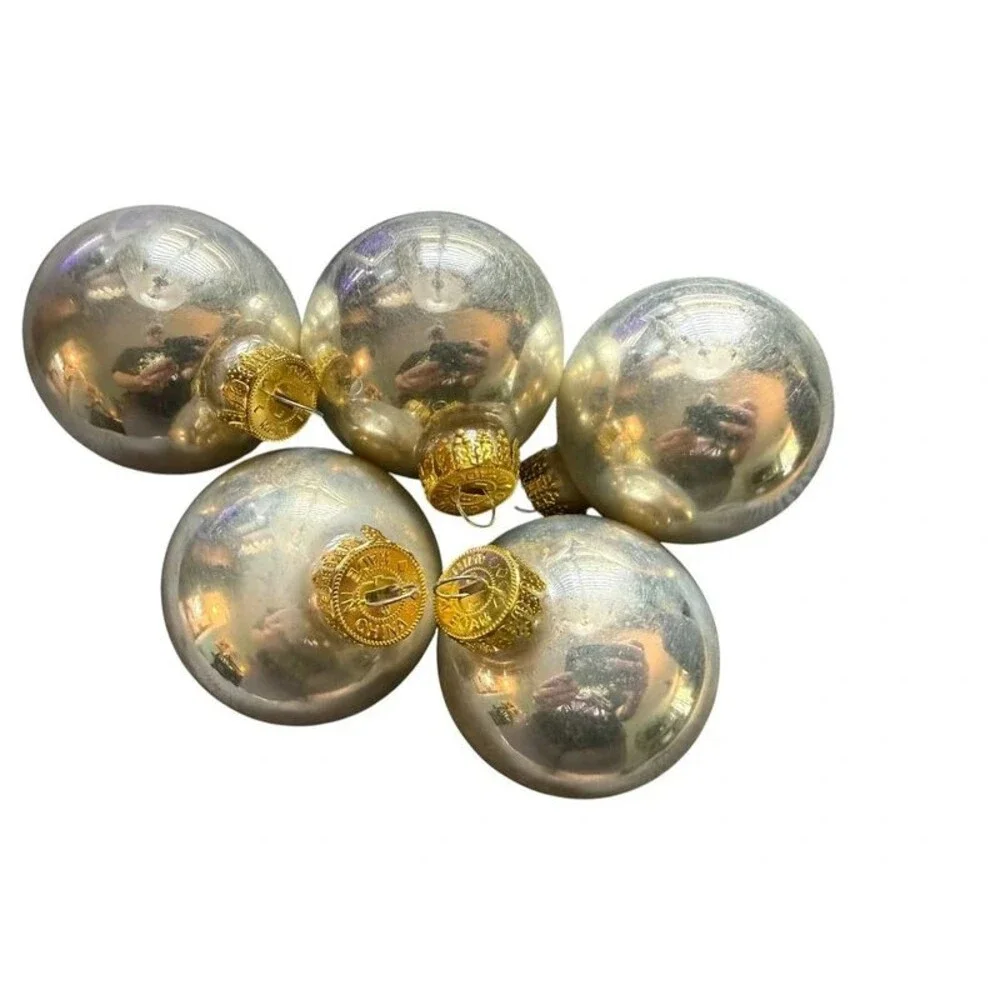 Vintage 9 Glass Christmas Ball Ornaments